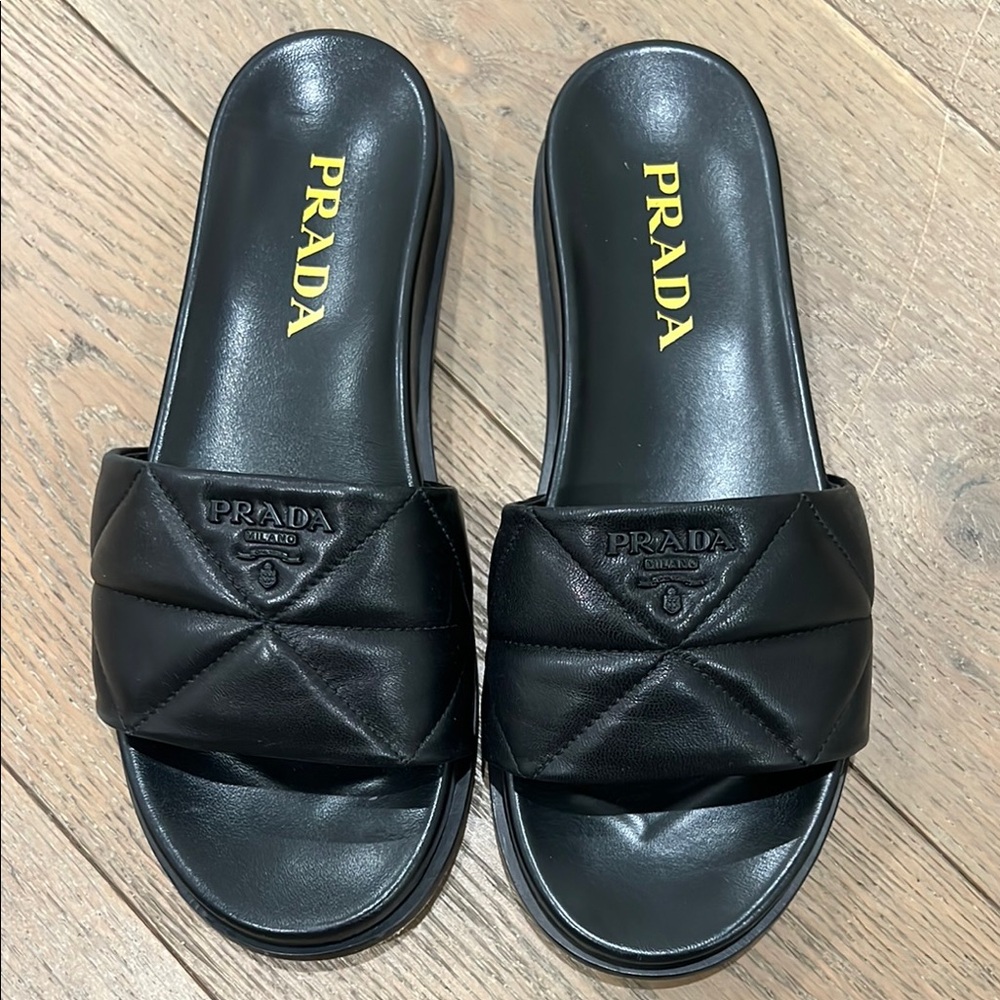 Prada Quilted Black Women's Sandals